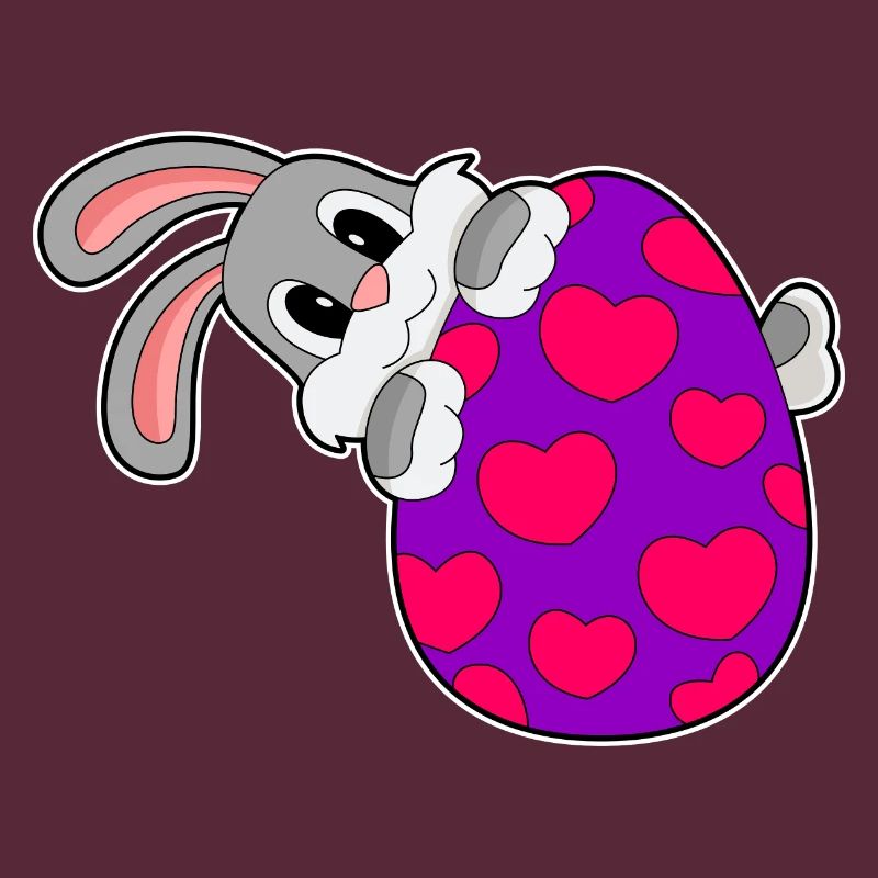 Bunny Easter Easter Egg Hearts