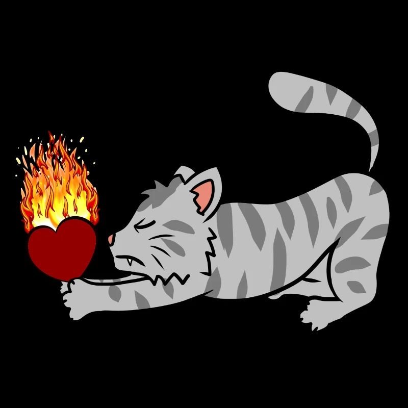 Coeur chat ardent Cher propriétaire de chat chat chat chat chat