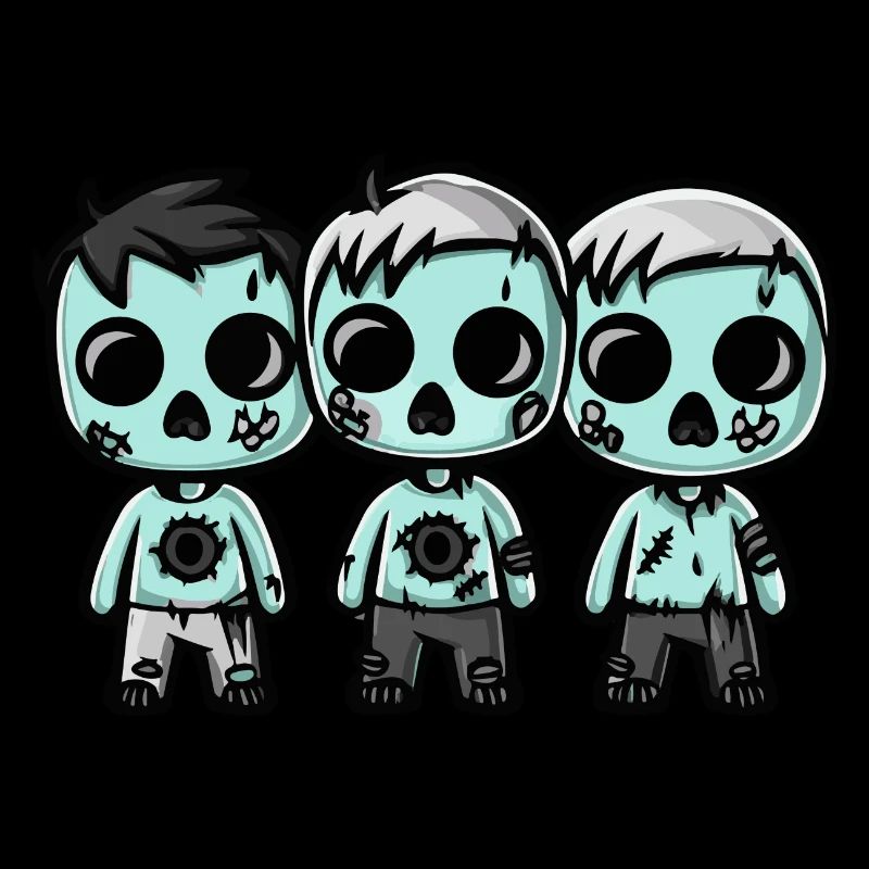 Zombies Halloween Niedlich Comic