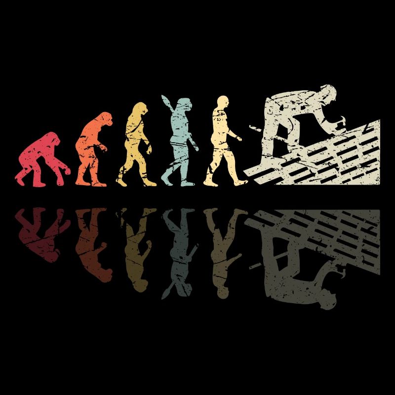 Roofer Human Evolution Retro Vintage Construction