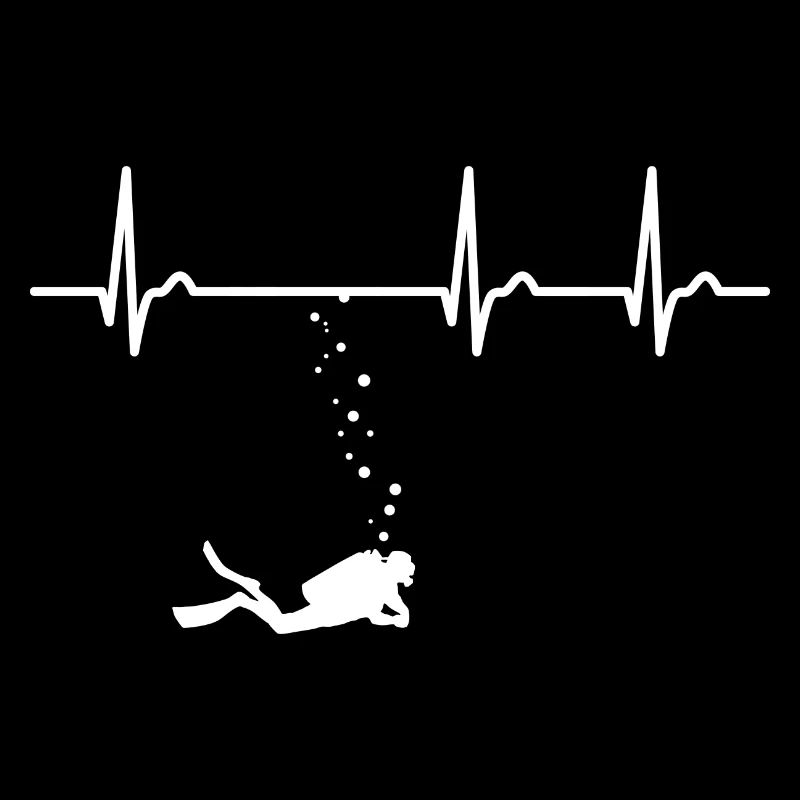 Courbe ECG - courbe cardiaque - plongée pulsée - plongée plongeante