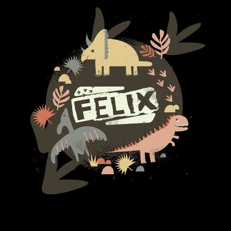 FELIX - Beautiful boy name with cute dinosaurs