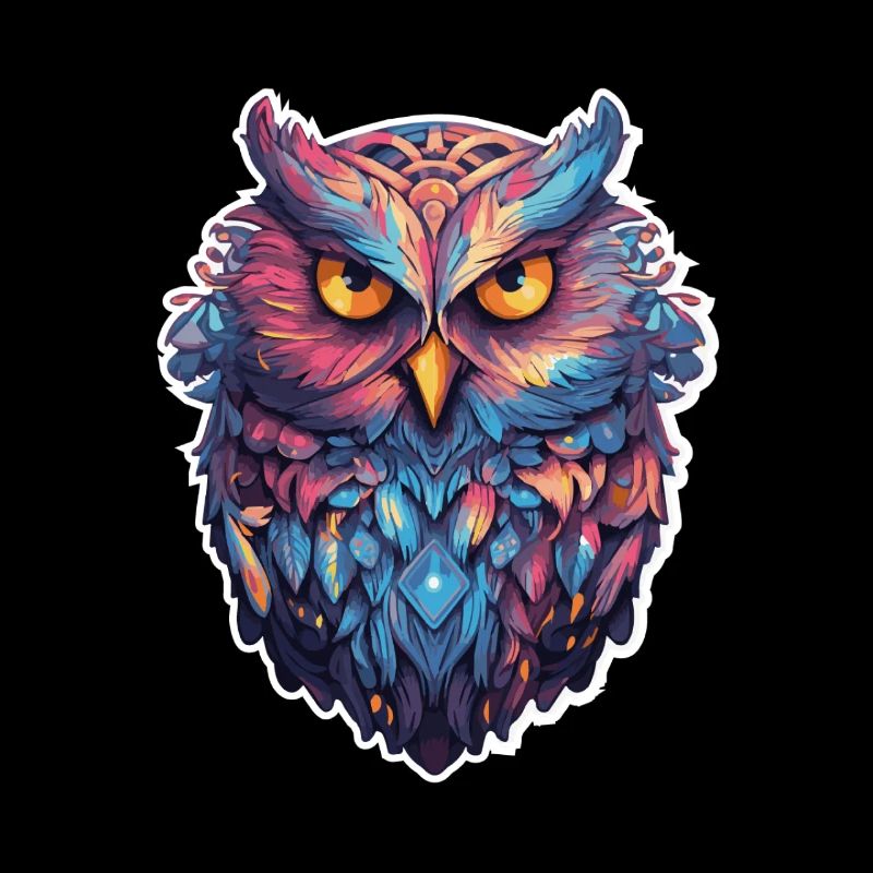 Luminous Nocturne: Holographic Owl Splendor