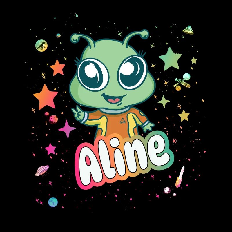 ALINE - Beau nom de fille avec un extraterrestre mignon