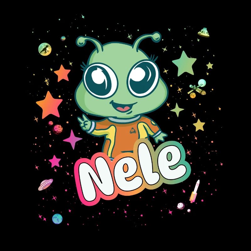 NELE - Schöner Mädchen Name mit süßem Alien