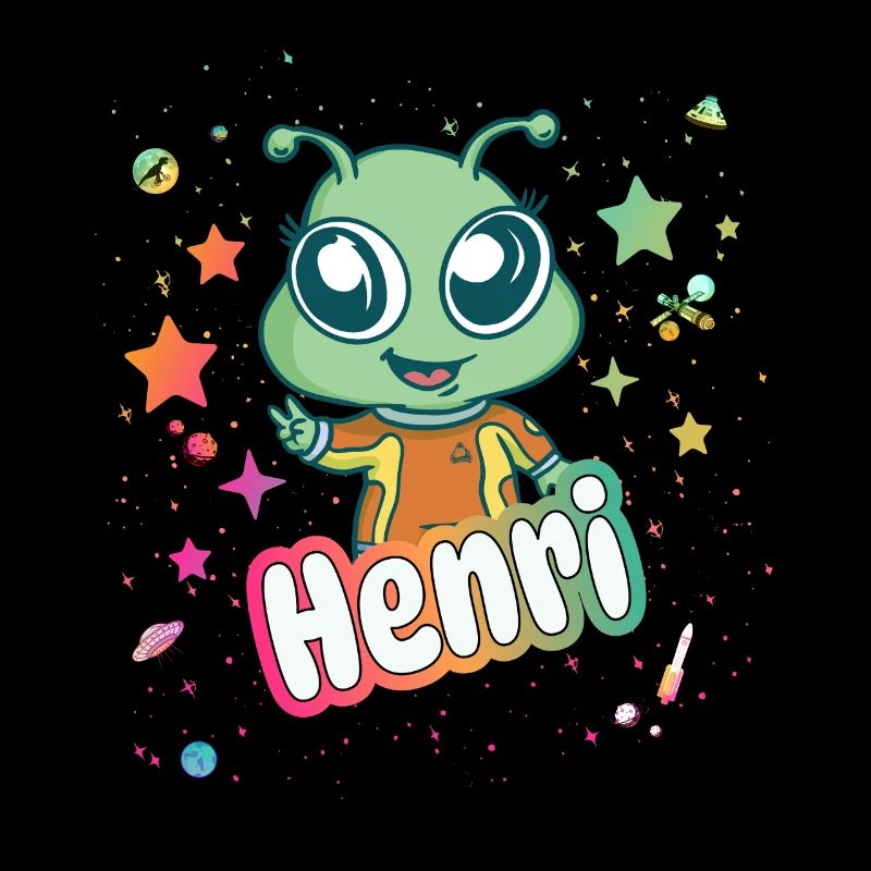 HENRI - Schöner Junge Name mit süßem Alien