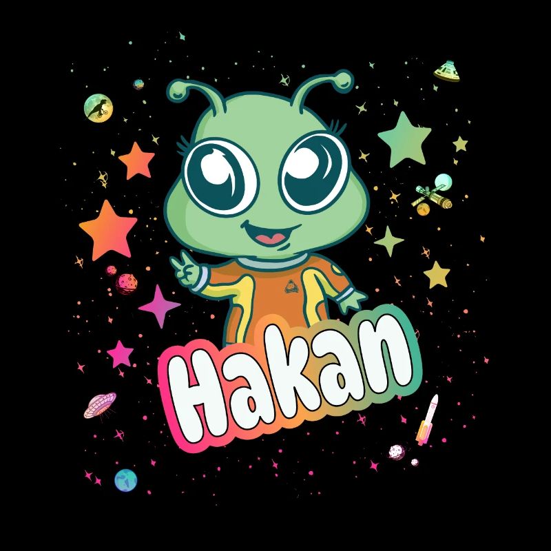 HAKAN - Schöner Junge Name mit süßem Alien