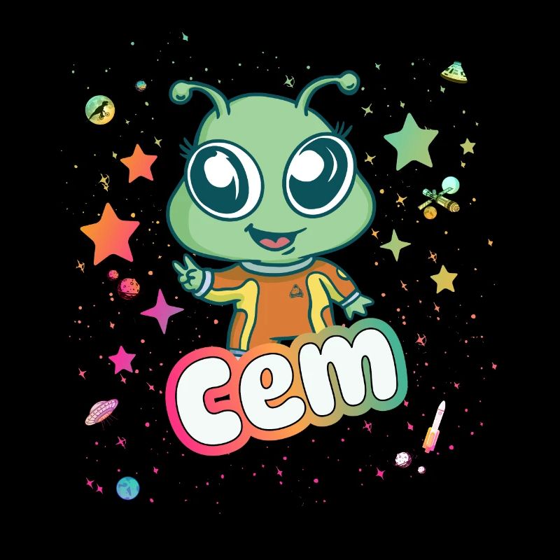 CEM - Beau nom de garçon avec extraterrestre mignon