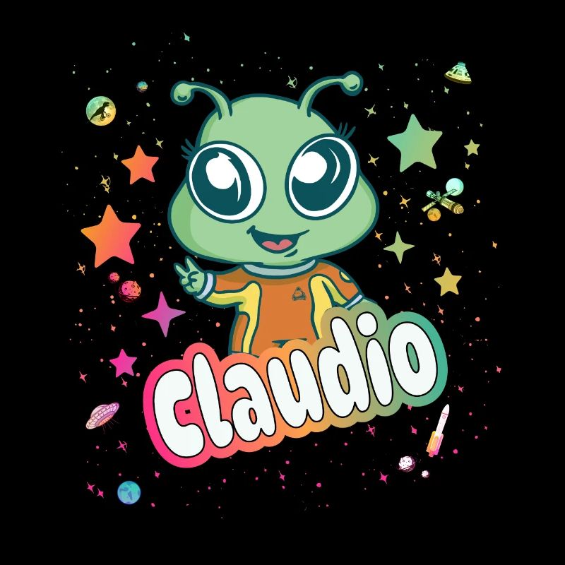 CLAUDIO - Schöner Junge Name mit süßem Alien