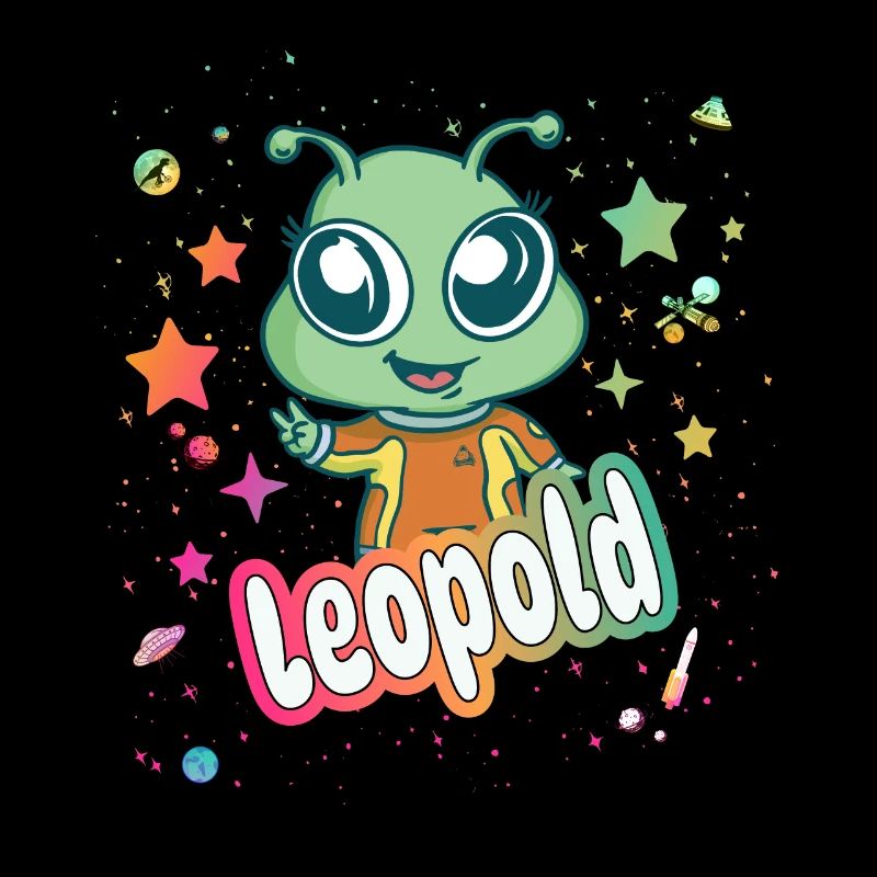 LEOPOLD - Beau nom de garçon avec un extraterrestre mignon