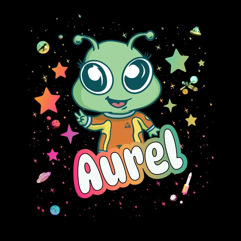AUREL - Schöner Junge Name mit süßem Alien
