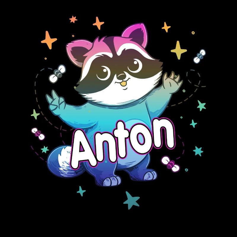ANTON - Beau nom de garçon avec un raton laveur mignon