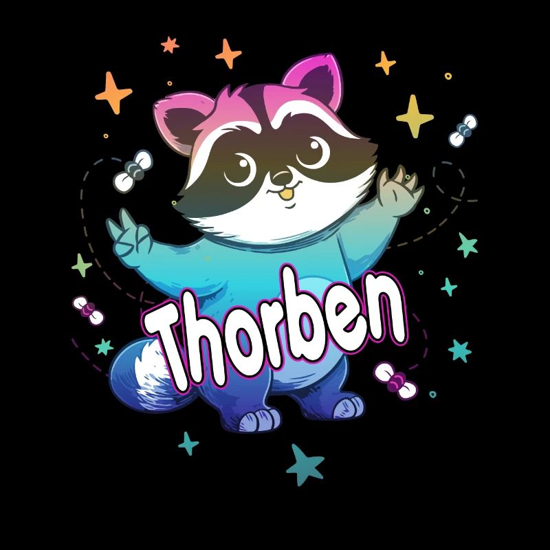 THORBEN - Beau prénom de garçon avec un raton laveur mignon