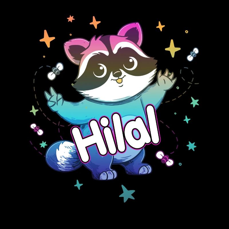 HILAL - Beau nom de garçon avec un raton laveur mignon