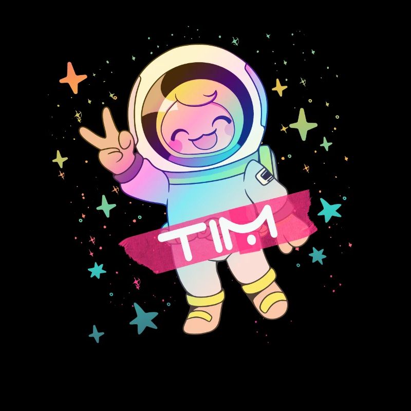 TIM - Beau nom de garçon avec astronaute mignon