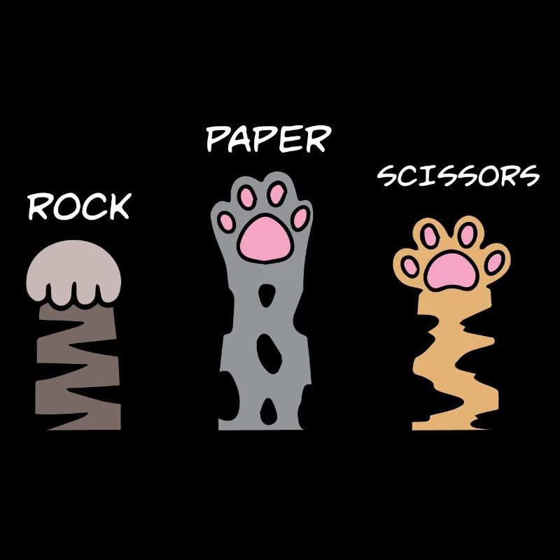 Mignon Kawaii Chat Patte Rock Papier Ciseaux Kitty Cat