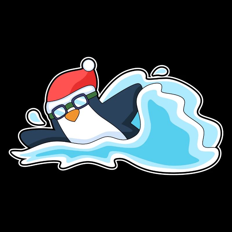 Pingouin Noël baignade