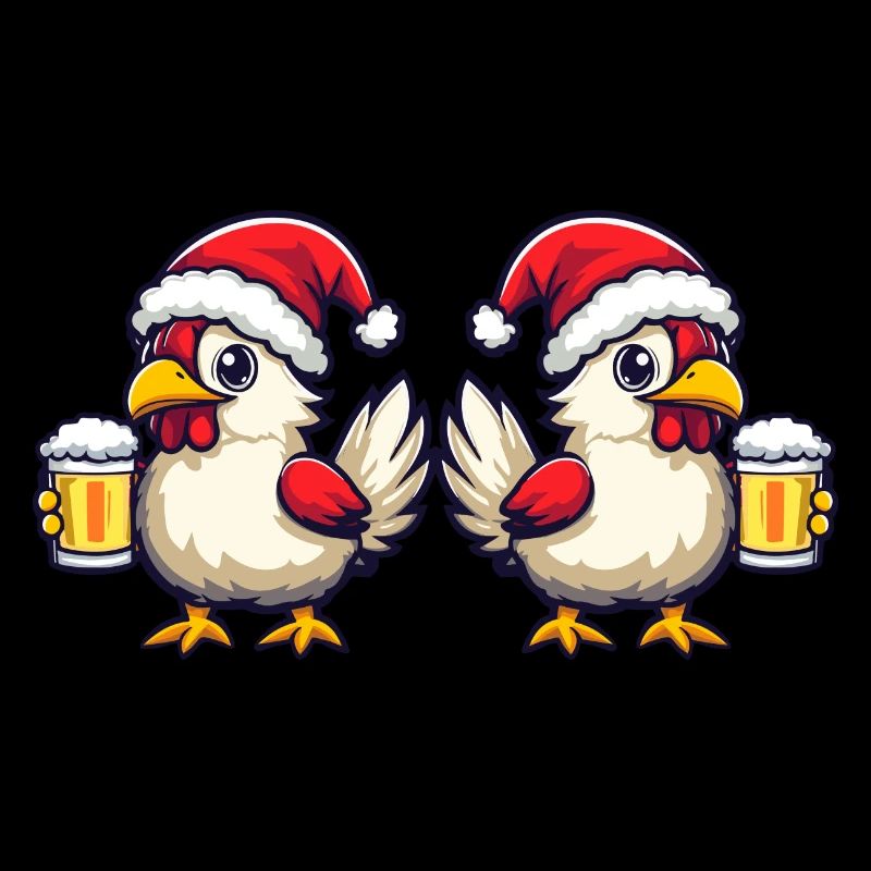 Huhn Weihnachten Bier Team