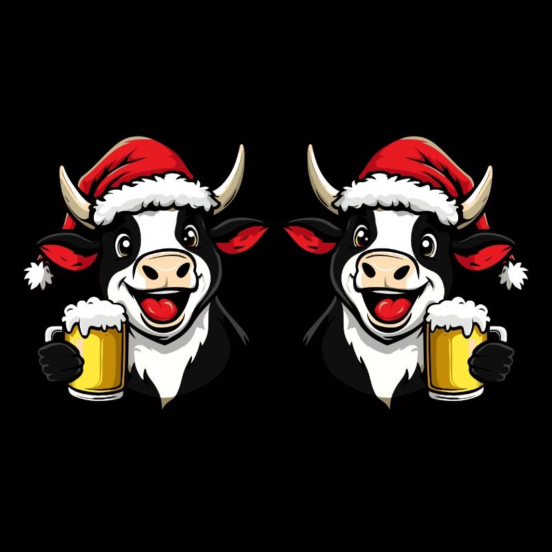 Kuh Weihnachten Bier Team