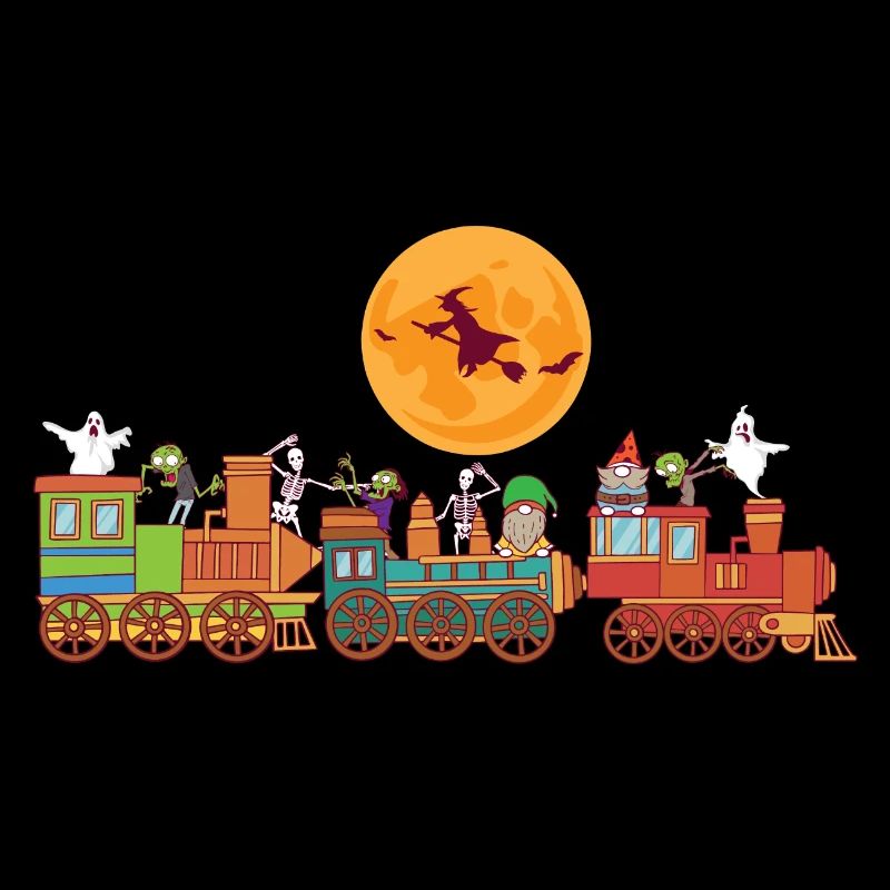 Joyeux Halloween Ghost Train Gnomes Spooky Gnomes Zombie