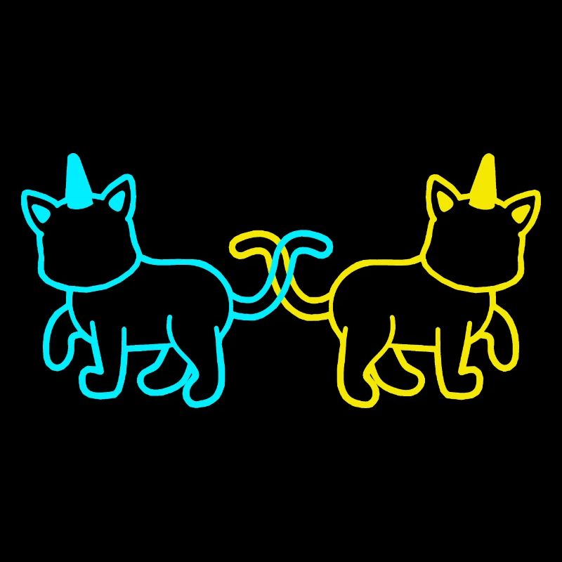 Unicorns Cats Retro Vintage 80's 90's Cat