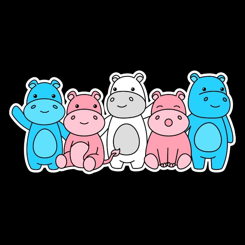 Conception d’hippopotames trans flag pour les personnes trans