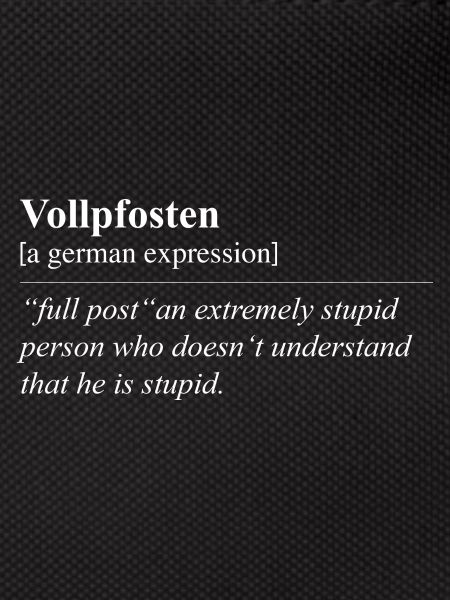 Vollpfosten Funny German Idiom