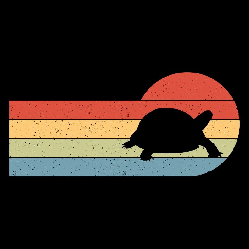 Sunset Retro Reptile Turtle Tortoise Fan