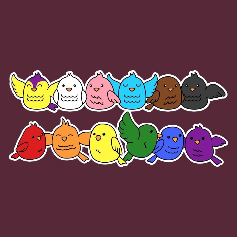 Pride Progress Flag Bird for Equality