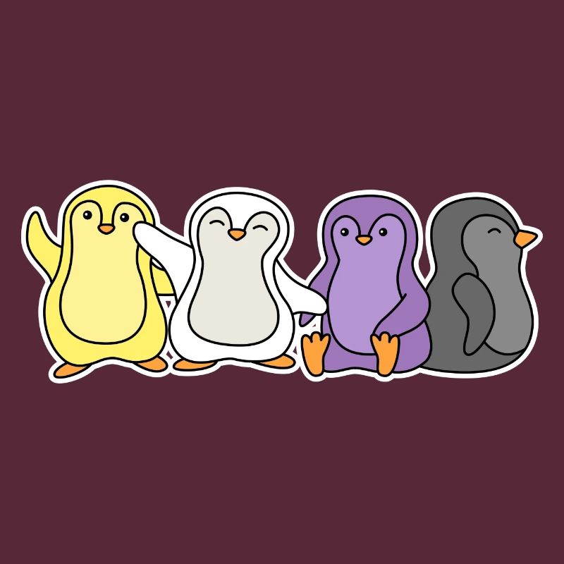 Non-binary flag penguin design for Enbys