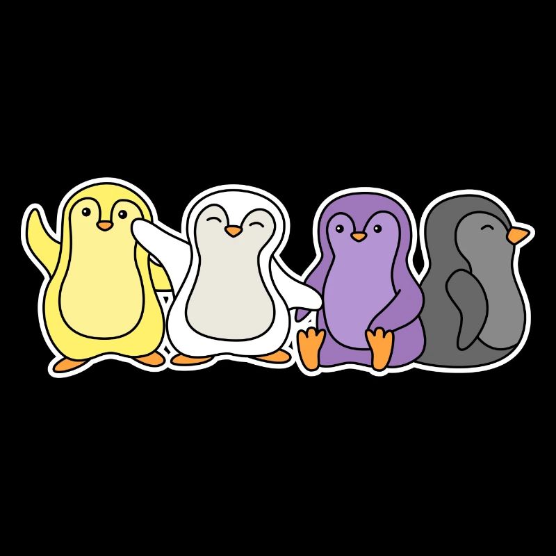 Conception de pingouin drapeau non binaire pour Enbys