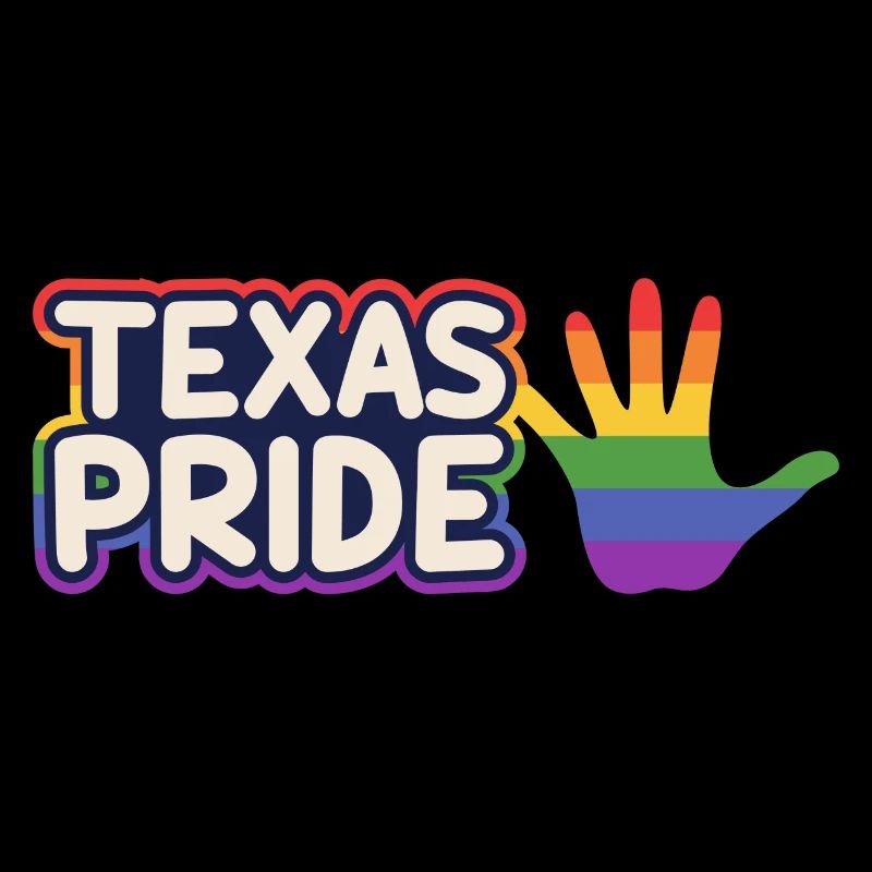 Proud rainbow flag design for LGBT+ Texans