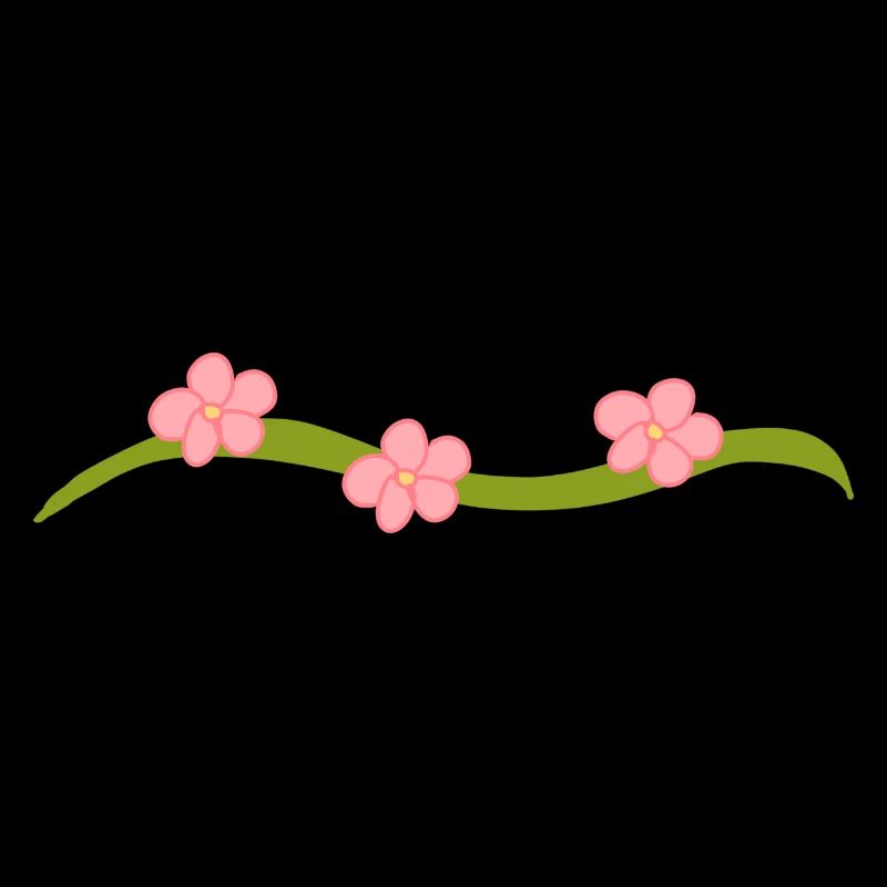 Ligne de fleurs à trois fleurs Branche rose