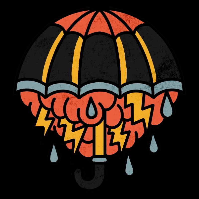 Umbrella with rain cloud