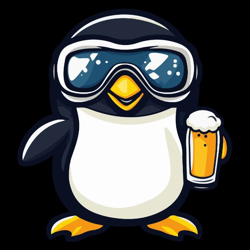 Pinguin Apres Ski Bier Comic