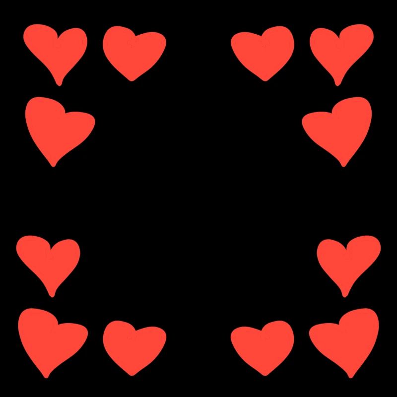 Hearts Pattern Frame Square Heart Red