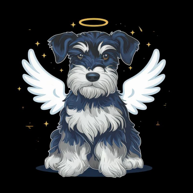 Zwergschnauzer als Engel