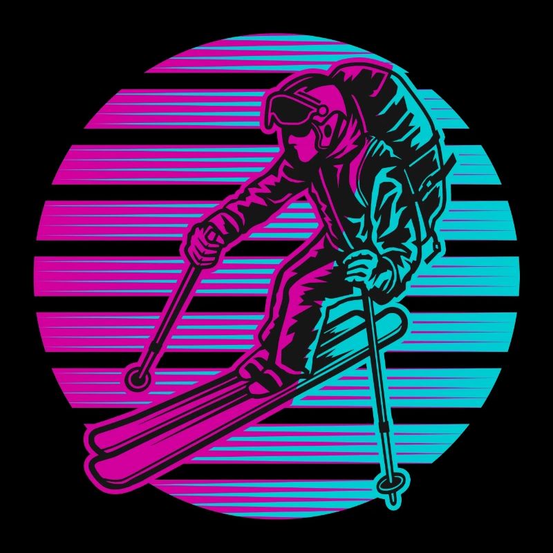 Ski Skiurlaub Skifahrer Neon