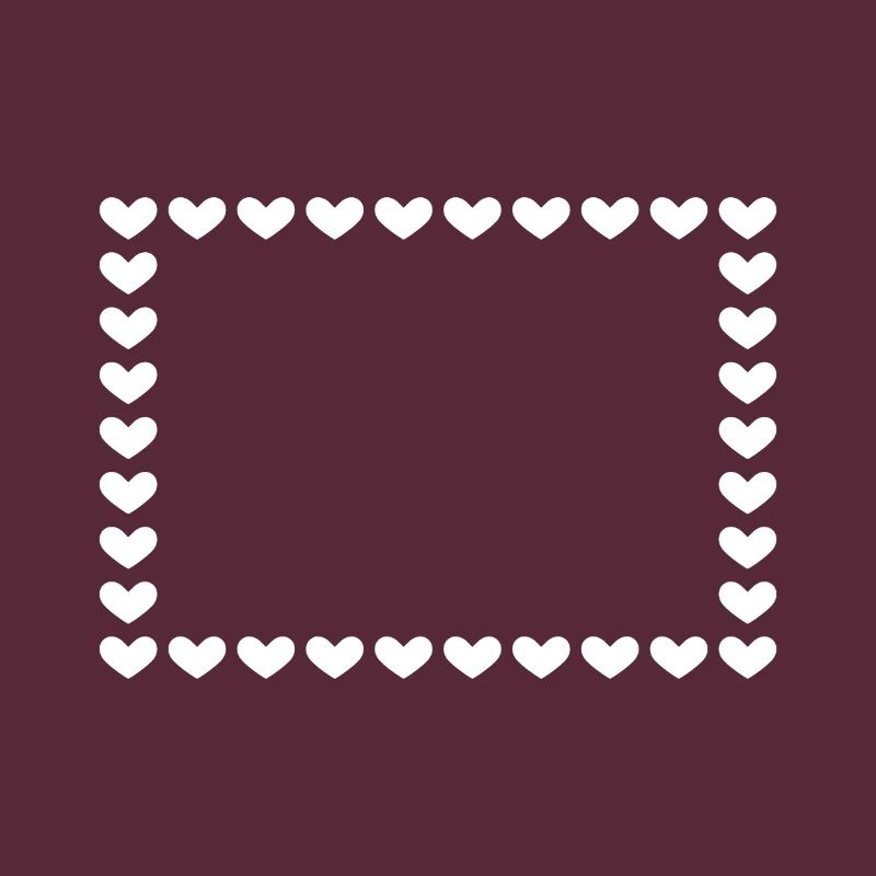 Rectangle frame heart customizable white