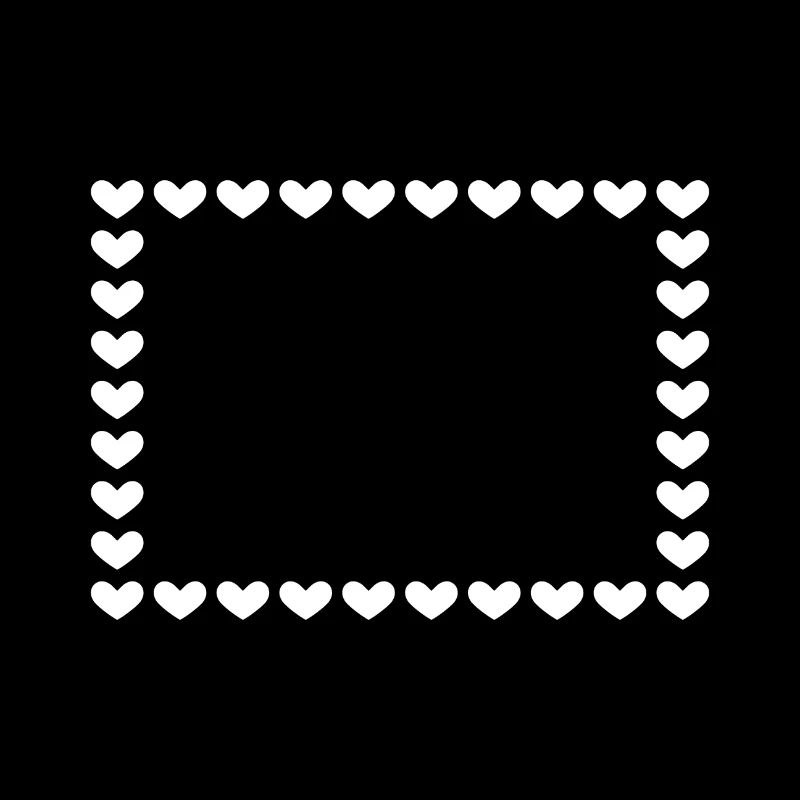 Rectangle frame heart customizable white