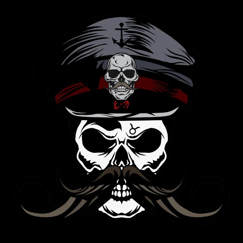 Schädel Schädel Schnurrbart Schnurrbart Kepi Helm