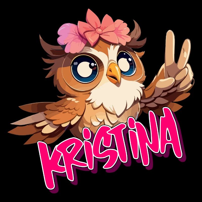 KRISTINA - Schöner Mädchen Name mit süßer EULE