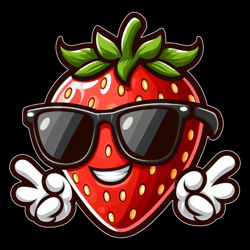 Coole Erdbeere Peace Fruchtig Sommerdesign
