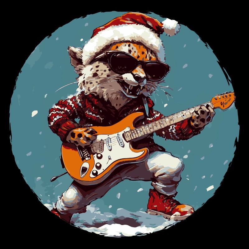 Guitare Rocker de Noël guépard