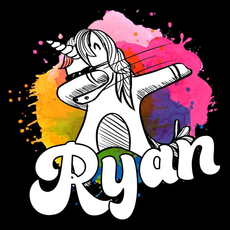 RYAN - Beautiful Boy Name with Cool Unicorn