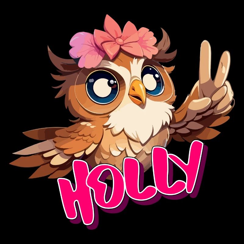 HOLLY - Schöner Mädchen Name mit süßer EULE