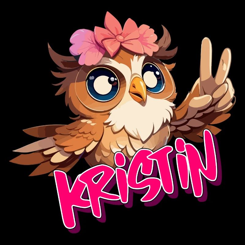 KRISTIN - Schöner Mädchen Name mit süßer EULE