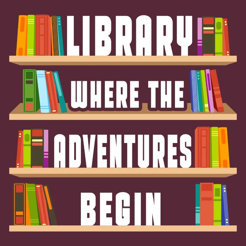 Library Where the Adventures Begin - Colored