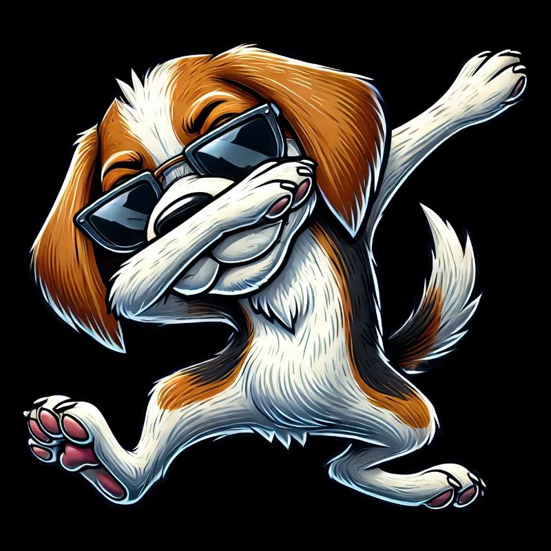 Süßer Beagle Hund Dabbing Cartoon Dab