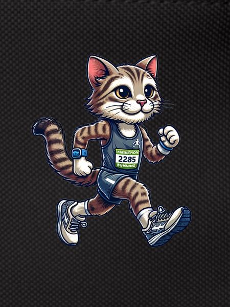Cute Marathon Runner Cat
